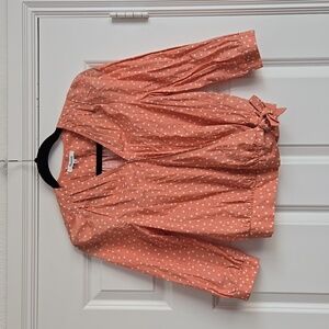 Women's Coral Stars Dot Wrap Top
